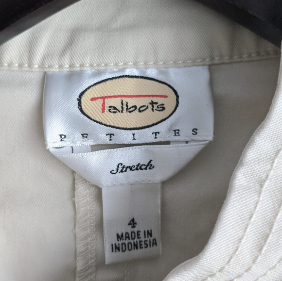 Talbots Stretch Petite 4 Cream White Button Jacket - Picture 4 of 7